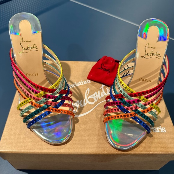 Christian Louboutin Shoes - Christian Louboutin Martha Strass 100 Crepe Satin/Spec Laser 39